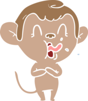 singe de dessin animé de style plat couleur fou png