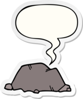 cartoon rock with speech bubble sticker png