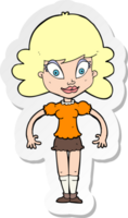 sticker of a cartoon pretty woman png