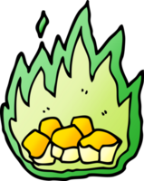 cartoon doodle spooky burning halloween coals png