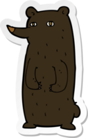 sticker of a funny cartoon black bear png