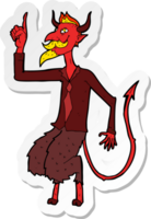 sticker of a cartoon devil in shirt and tie png