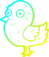 cold gradient line drawing of a cartoon bird png