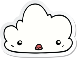 sticker of a cute cartoon cloud png