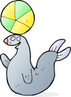 cartoon seal balancing ball png