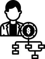 Man Investor glyph and line vector illustration