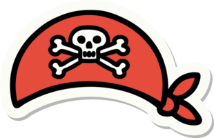 sticker of tattoo in traditional style of pirate head scarf png