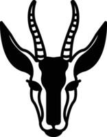 Gazelle face glyph and line vector illustration