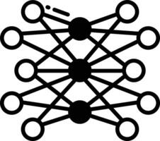 Network connection glyph and line vector illustration