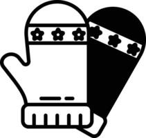 Gloves glyph and line vector illustration