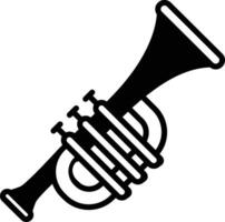 trumpet glyph and line vector illustration