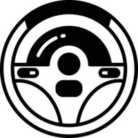 Steering Wheel glyph and line vector illustration