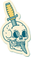 sticker of tattoo in traditional style of a skull png