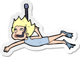 sticker of a cartoon swimmer with snorkel png