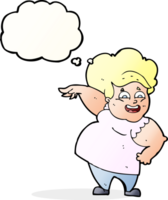 cartoon overweight woman with thought bubble png