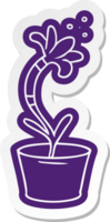 cartoon sticker of a house plant png