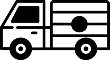 Truck glyph and line vector illustration