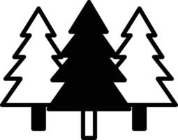 Tree glyph and line vector illustration