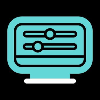 icono de vector de computadora de escritorio