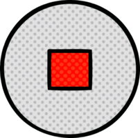 comic book style cartoon of a stop button png