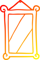 warm gradient line drawing of a framed old mirror png