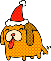 hand drawn christmas cartoon of kawaii dog png