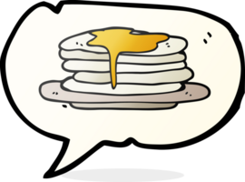 hand drawn speech bubble cartoon stack of pancakes png