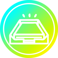 niedrig Büro Papier Stapel kreisförmig Symbol mit cool Gradient Fertig png