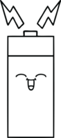 line drawing cartoon of a battery png