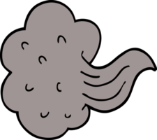 cartoon doodle whooshing cloud png