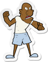 sticker of a cartoon violent man png