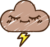 dessin à la craie de nuage d'orage png