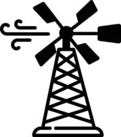 Windmill glyph and line vector illustration