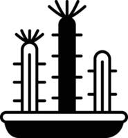 Cactus Plant glyph and line vector illustration