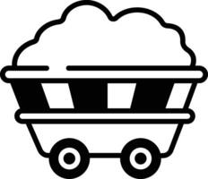 Wagon glyph and line vector illustration