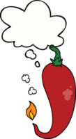 cartoon chili pepper with thought bubble png