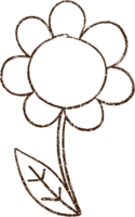 dibujo al carboncillo de flores garabateadas png