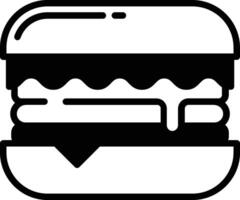 Burger glyph and line vector illustration