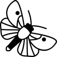 Butterfly glyph and line vector illustration