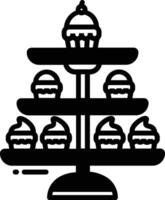 Cake Stand glyph and line vector illustration