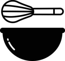 Baking Bowl glyph and line vector illustration