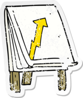 nödställda klistermärke av en tecknad affärsdiagram med pil png