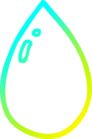 cold gradient line drawing of a cartoon water droplet png