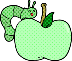 cartoon apple and bug png