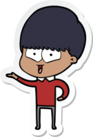 sticker of a cartoon happy boy png