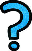 rétro grunge texture dessin animé de une question marque png