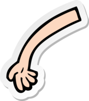 sticker of a cartoon arm png