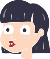 flat color illustration of female face png