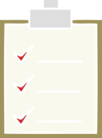 flat color retro cartoon of a check list png