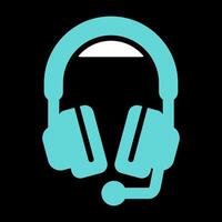 Headphones with Microphone Vector Icon